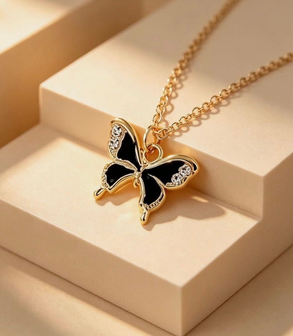 The Monarch Elegance Ensemble – Gold &amp; Black Jewelry Set